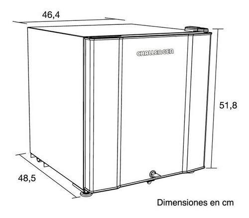 Nevecón A Gas Frigobar Challenger Cr 086 Gris 47l 115v