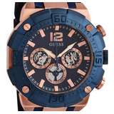 Reloj Guess Gw0264g4 Wr De Caucho Azul Para Hombre