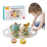 Juego Tazas De Té Madera Niños Juguete Didáctico Montessori