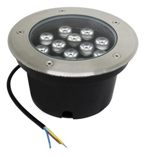 Lampara Led Empotrable De Piso 12w Luz Cálida 1pz Jwj Color Plateado