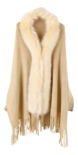 Faux Fur Collar Shawl Fashion Cardigan For Women