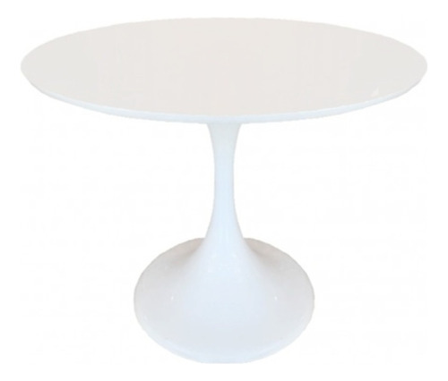 Mesa Tulip Redonda 90x74 Cm Base Metal Tapa Laqueda Oferta