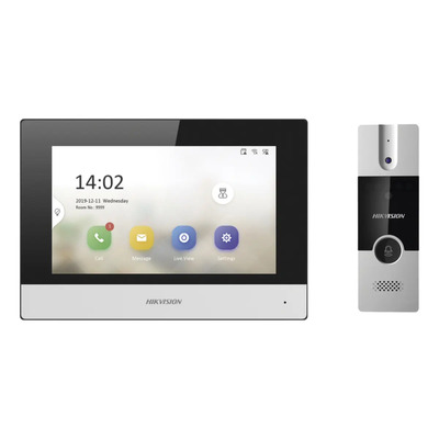 Kit de Videoportero Analógico DS-KIS302-P Hikvision de Plastico \u002F IP a 4 Hilos con Función de Llamada a App Hik-Connect Expandible a Mas Equipos | Envío gratis