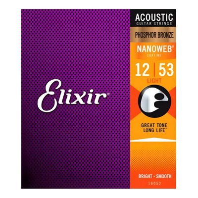Elixir Cuerdas Guitarra Acústica Bronce 80\u002F20 Con Nanoweb | Meses sin interés