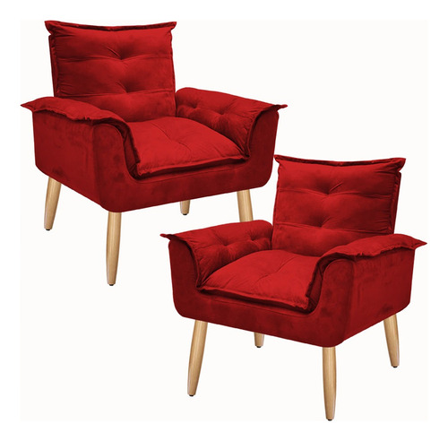 Kit 2 Poltronas Decorativa Opala Promoção Cadeira Decorativa