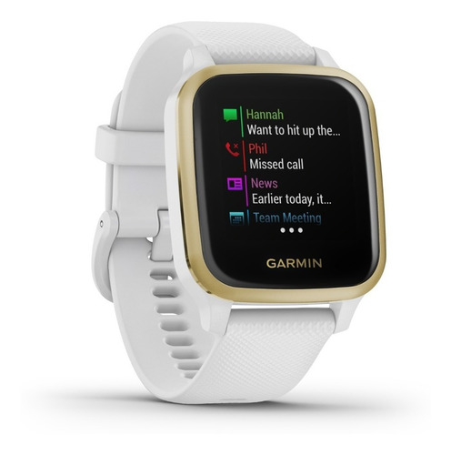 Reloj Garmin Venu Sq Smartwatch Rectangular Estrés Garminpay Color De La Caja Light Gold Color De La Malla Orchid Color Del Bisel Metallic Orchid