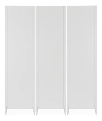 3 Biombo Liso Fechado Pintado Divisor De Ambiente Com Pe Nc