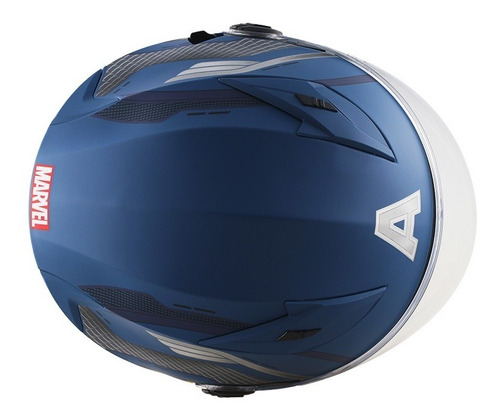 Casco Semi Integral Edge Cápitan América Certificado Marvel Color Rojo/blanco/azul Tamaño Del Casco Xl(61-62 Cm)