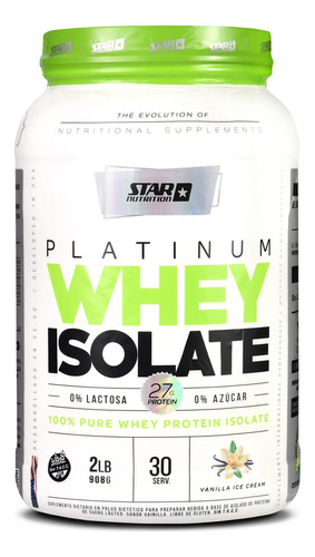 Suplemento En Polvo Star Nutrition  Isolate Platinum Whey Isolate Proteínas Sabor Vainilla Cream En Pote De 907ml