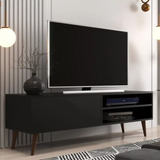 Mueble Rack Tv Basico Negro Moderno