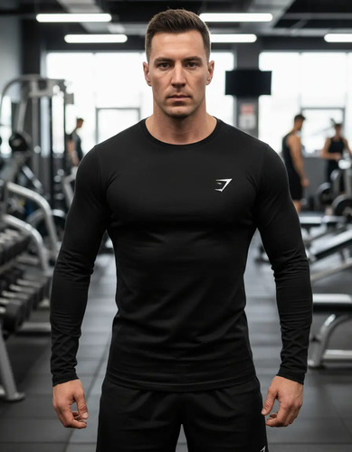 Playera Deportiva Manga Larga Ideal Para Ejercicio Gym