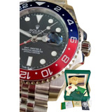 Relógio Rolex Gmt Master 2 Pepsi Safira Base Eta 2840 Caixa