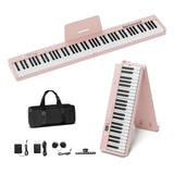 Piano Digital De 88 Teclas Plegable Portátil Con Bluetooth
