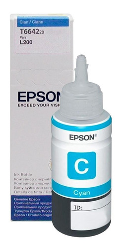 Botella Tinta Epson T664 Original Cyan