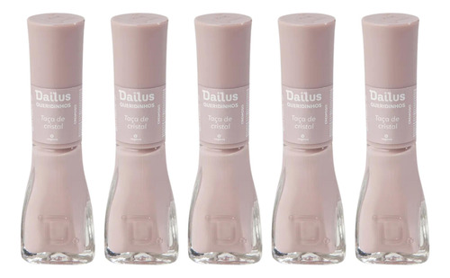 Kit 5 Esmalte Dailus Queridinho Taça De Cristal Nude Cremoso