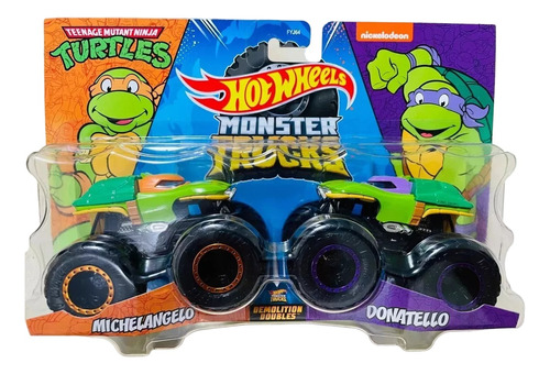 Hot Wheels Monster Trucks Tortugas Ninja Demolition Doubles