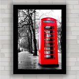 Quadro Decorativo Cabine Telefônica Londres - 31 X 41 Cm