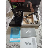 Wii Consola Negra Con Caja Y Manuales