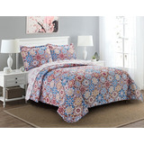 Cubrecama Quilt Cover Reversible +fundas Queen Calgary D3