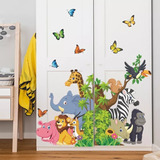 Vinil Decorativo Infantil Animales Plantas Mariposas