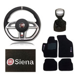 Volante Gti Esportivo Siena Tapete + Kit Coifa Cambio Prata