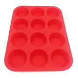 Forma Cupcake Silicone 12 Cavidades Petit Gateau Empada