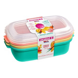 Potes Plástico Freezer Alimentos 1.1 L Sanremo Kit C/3 Pçs