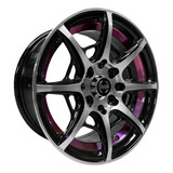 Paquete 4 Rines 13 8x100/114.3 Bmf Purple Under Matiz Tsuru