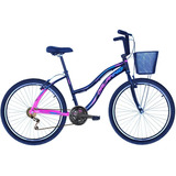 Bicicleta Feminina Aluminio 18v Aro 26 Passeio Confortavel