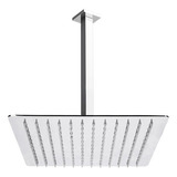 Ducha De Teto Inox Ss304 25cm Quadrada 25x25 Braço Quadrado