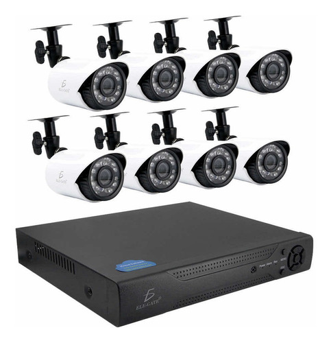 Kit De 8 Camaras Alambricas Con Dvr Exterior Web478 +500gb