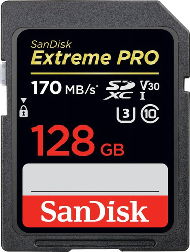 Tarjeta Sd Sandisk Extreme Pro 128 Gb C10 U3 V30 4k Uhd
