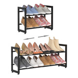 Fkuo 2 Tier Shoe Rack For Closet Metal Free Standing Small .