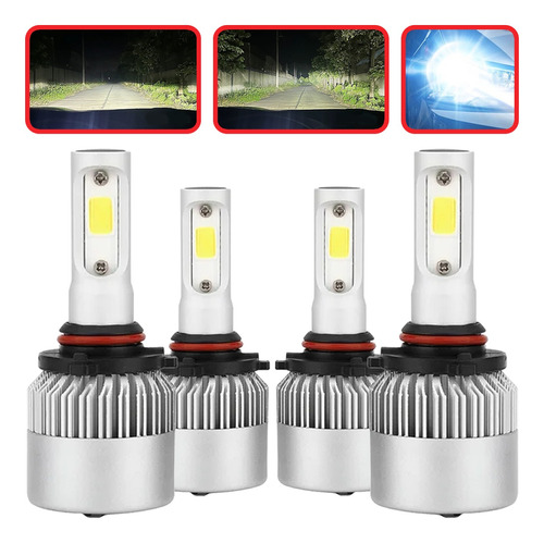 Kit De Focos Led Luz Alta Y Baja 8000lm 6000k Para Jeep