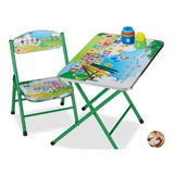 Set Escritorio- Mesa + Silla Plegable De Niños