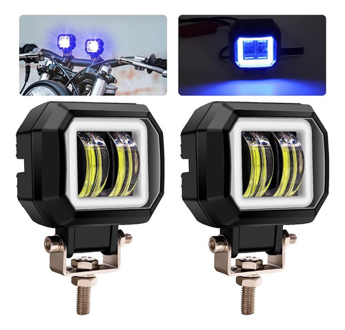 Par Faros Auxiliares Moto Exploradoras Ojos De Ángel 6d 20w