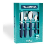 Juego De Cubiertos Ipanema Tramontina X24pzs Mango Plastico