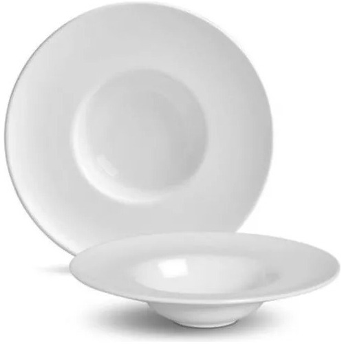 Pack 3 Platos Para Servir Pastas Tipo Sombrero En Porcelana