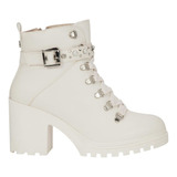 Bota Dama Thalia Sodi 8616 De Tacon En Blanco