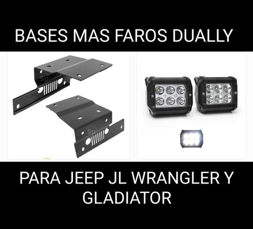 Bases Mas Faros Led Dually Para Jeep Wrangler 2018 Al 2023