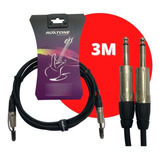 Cable Para Guitarra Electrica Bajo Plug Reforzado 3 Metros