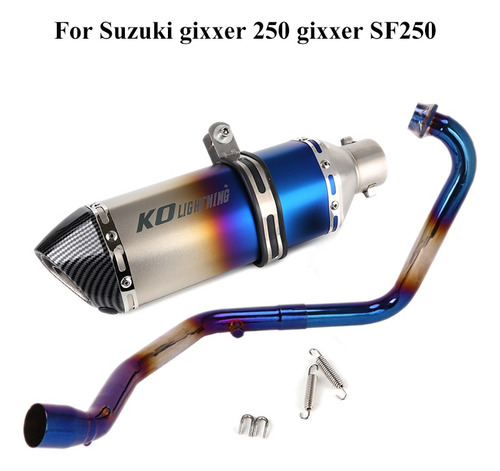 Para Suzuki Gixxer 250 Sf250 Sistema Completo De Escape Azul