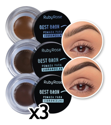 Kit Pomadas Para Cejas Sombra Maquillaje Best Brow Ruby Rose