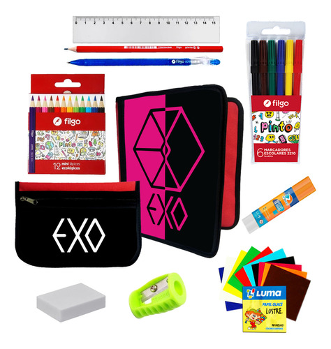 Oferton Carpeta + Cartu + Utiles Exo K-pop #429