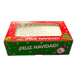 1 Caja Rectangular Navideña Diseño Feliz Navidad Santa Claus