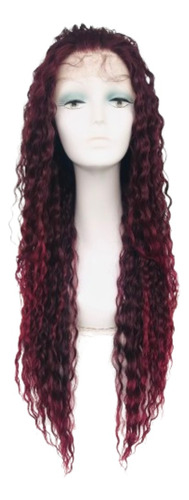 Peruca Front Lace 100% Orgânica Cacheada Afro Repartição Livre 4x4 Uso Diário + Touca Wig Cap Brinde