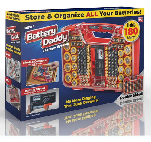 Ontel Battery Daddy 180 Organizador Batería Estuche Probador