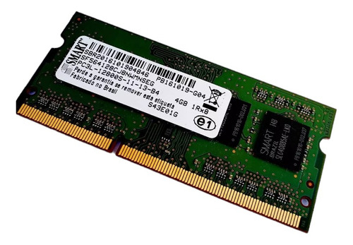 Memória Smart 4gb Ddr3 1rx8 Pc3l 12800s 1600mhz 1.35v Oferta