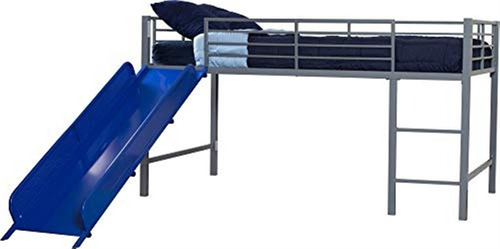 Dhp Junior Doble Metal Cama Alta Con Tobogán, Multifunc