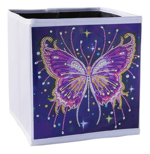 Caja Organizadora Mariposa Pintura Por Diamante 25x25x25 